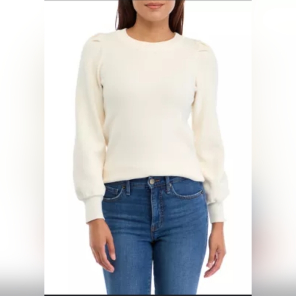NWT! The Limited Puff Sleeve Women's Crew Neck Sweater Petite (Fits Like… - Picture 1 of 9